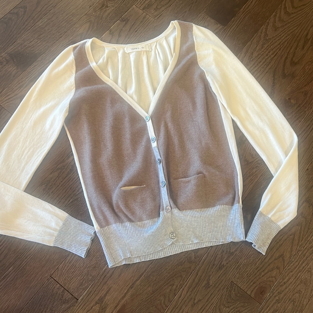 Laurie b. Cardigan button front cashmere blend sweater